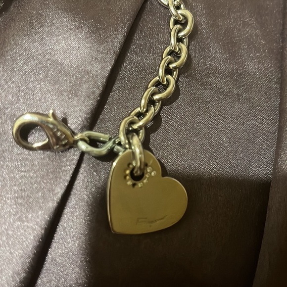 Authentic Salvatore Ferragamo 925 Heart Bracelet ( Altered and Missing Stones!) - Picture 2 of 3